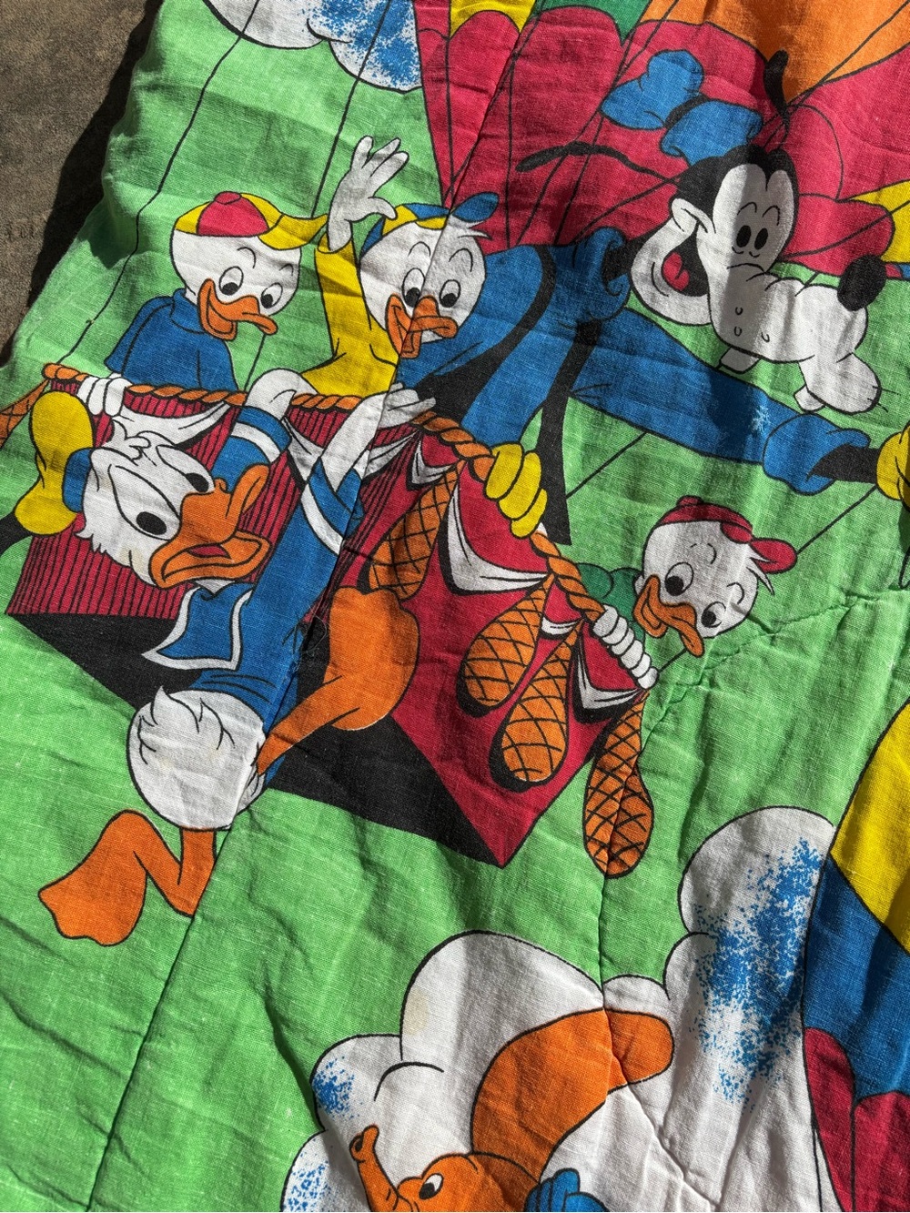 Vintage Disney Mickey & Friends Sleeping Bag 70s Mickey blanket READ - Picture 4 of 16